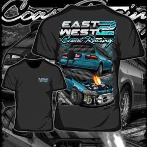 East 2 West Coast Racing AWD hatchback tshirt